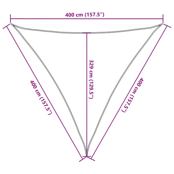 vidaXL Sun Shade Sail 160 g/m² Cream 4x4x4 m HDPE