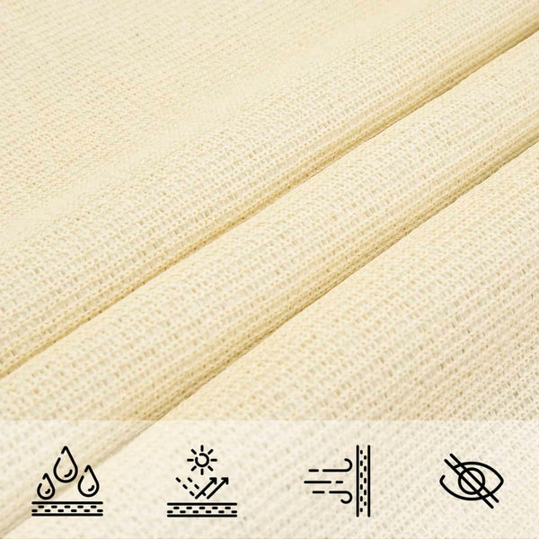 vidaXL Sun Shade Sail 160 g/m² Cream 3/4x2 m HDPE