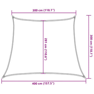 vidaXL Sun Shade Sail 160 g/m² Cream 3/4x3 m HDPE