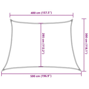 vidaXL Sun Shade Sail 160 g/m² Cream White 4/5x3 m HDPE