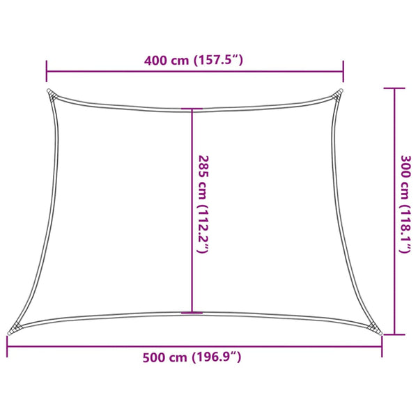 vidaXL Sun Shade Sail 160 g/m² Cream White 4/5x3 m HDPE
