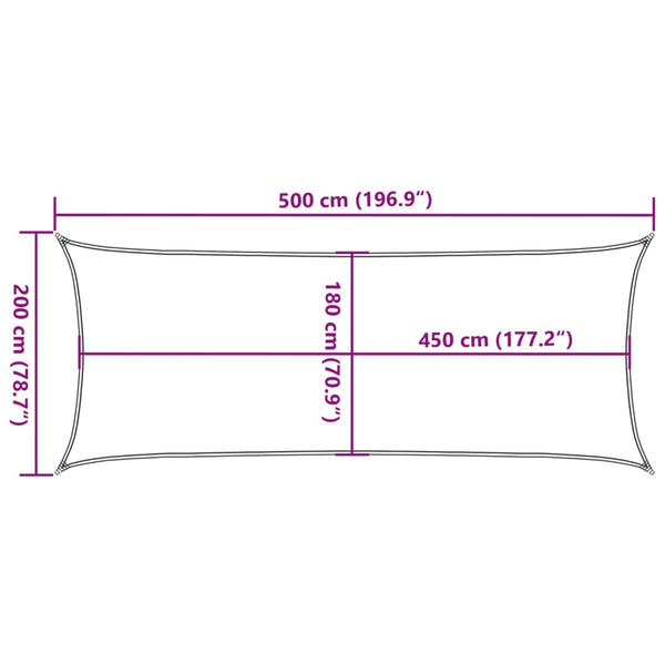 vidaXL HDPE Sun Shade Sail 160 g/m² White 2x5 m