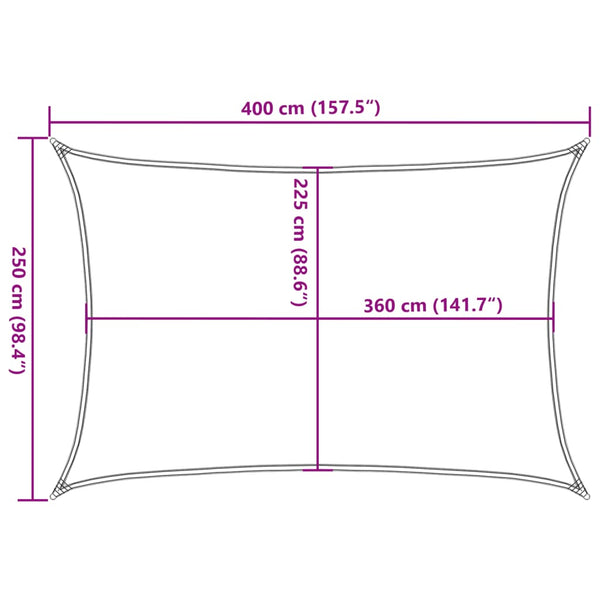 vidaXL Sun Shade Sail 160 g/m² White 2.5x4 m HDPE