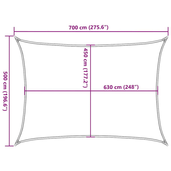 vidaXL Sun Shade Sail 160 g/m² White 5x7 m HDPE