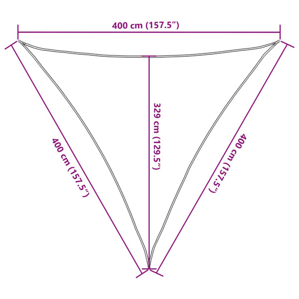 vidaXL HDPE Sun Shade Sail 160 g/m² White 4x4x4 m