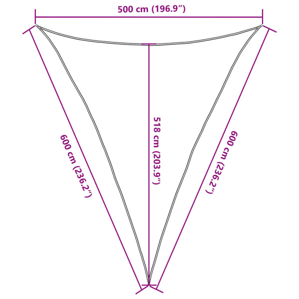 vidaXL Sun Shade Sail 160 g/m² White 5x6x6 m HDPE