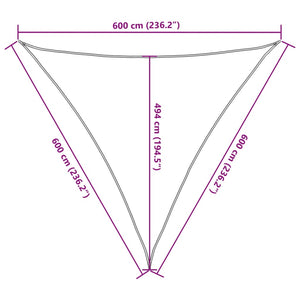vidaXL Sun Shade Sail 160 g/m² White 6x6x6 m HDPE