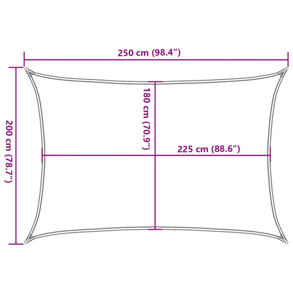 vidaXL Sun Shade Sail 160 g/m² Light Green 2x2.5 m HDPE