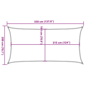 vidaXL HDPE Sun Shade Sail 160 gsm Rectangular Light Green 2x3.5 m