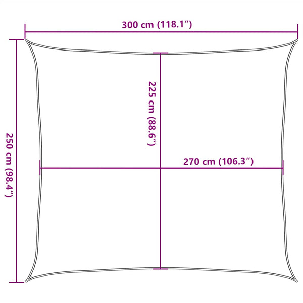 vidaXL HDPE Sun Shade Sail 160 g/m² Light Green 2.5x3 m