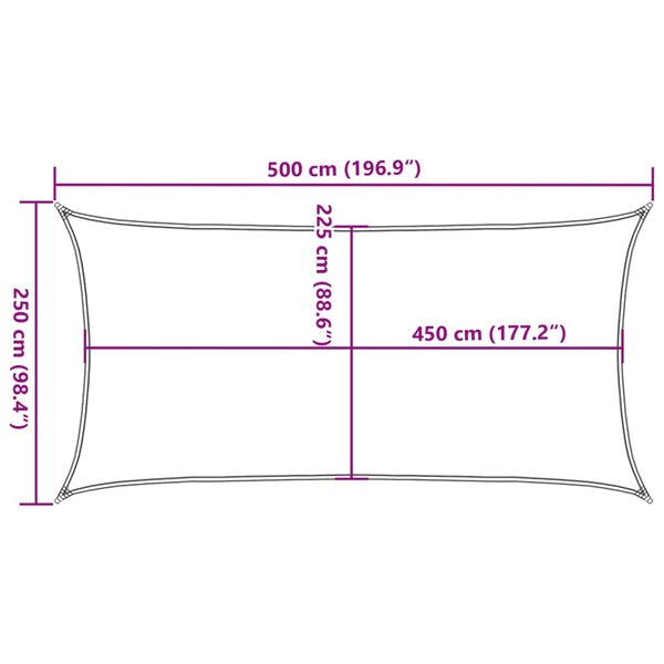 vidaXL Sun Shade Sail 160 g/m² Rectangular Light Green 2.5x5 m HDPE