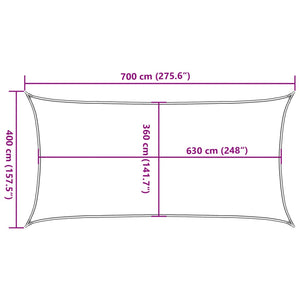 vidaXL Sun Shade Sail 160 g/m² Light Green 4x7 m HDPE