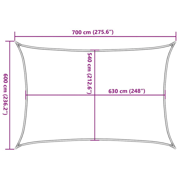 vidaXL Sun Shade Sail 160 g/m² Light Green 6x7 m HDPE