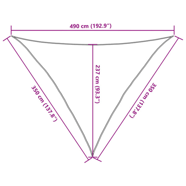vidaXL Sun Shade Sail 160 g/m² Light Green 3.5x3.5x4.9 m HDPE