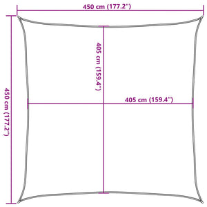vidaXL HDPE Square Sun Shade Sail 160 gsm Terracotta 4.5x4.5 m