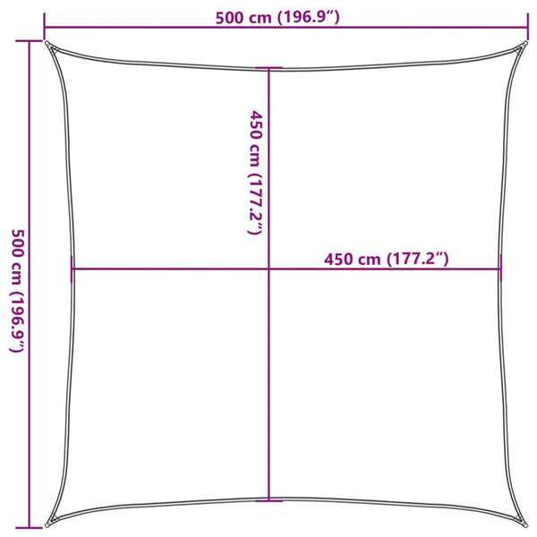 vidaXL Sun Shade Sail 160 g/m² Terracotta Red 5x5 m HDPE