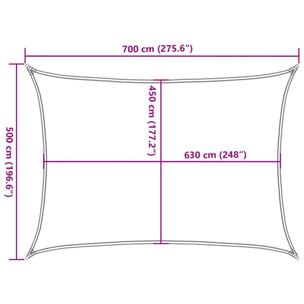 vidaXL HDPE Sun Shade Sail 160 g/m² Terracotta 5x7 m