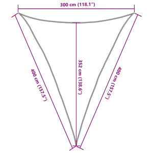 vidaXL Sun Shade Sail 160 g/m² Triangular Terracotta 3x4x4 m HDPE