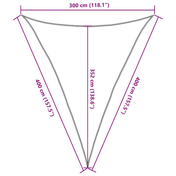 vidaXL Sun Shade Sail 160 g/m² Triangular Terracotta 3x4x4 m HDPE