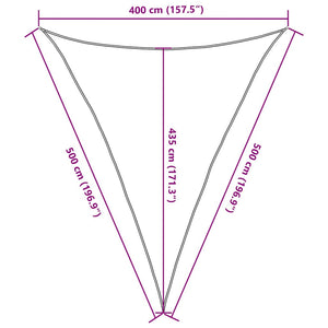 vidaXL Sun Shade Sail 160 g/m² Triangular Terracotta 4x5x5 m HDPE