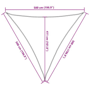 vidaXL Sun Shade Sail 160 g/m² Triangular Terracotta 5x5x5 m HDPE