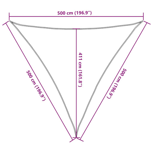 vidaXL Sun Shade Sail 160 g/m² Triangular Terracotta 5x5x5 m HDPE