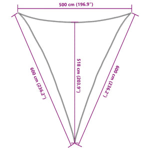 vidaXL Sun Shade Sail 160 g/m² Triangular Terracotta Red 5x6x6 m HDPE