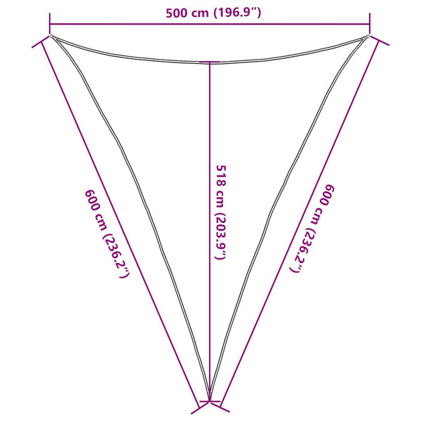 vidaXL Sun Shade Sail 160 g/m² Triangular Terracotta Red 5x6x6 m HDPE