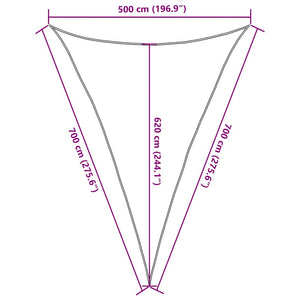 vidaXL Sun Shade Sail 160 g/m² Triangular Terracotta Red 5x7x7 m HDPE