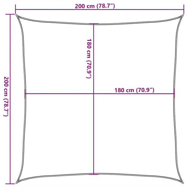 vidaXL Sun Shade Sail 160 g/m² Taupe 2x2 m HDPE