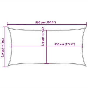 vidaXL Sun Shade Sail 160 g/m² Taupe 2.5x5 m HDPE