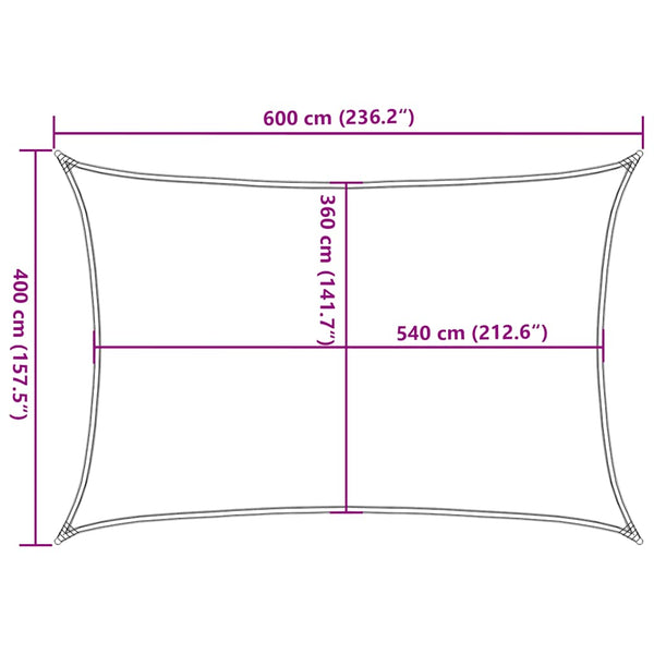 vidaXL HDPE Sun Shade Sail 160 g/m² Taupe 4x6 m