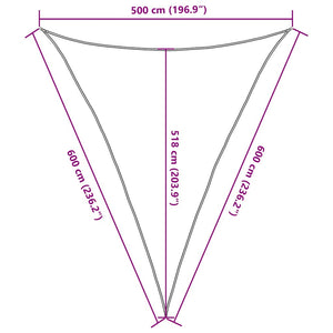 vidaXL HDPE Sun Shade Sail 160 g/m² Taupe 5x6x6 m