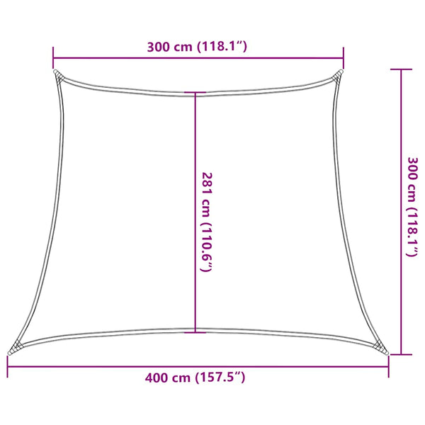 vidaXL Sun Shade Sail 160 g/m² Taupe 3/4x3 m HDPE