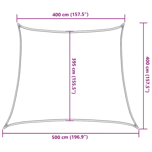vidaXL Sun Shade Sail 160 g/m² Taupe 4/5x4 m HDPE