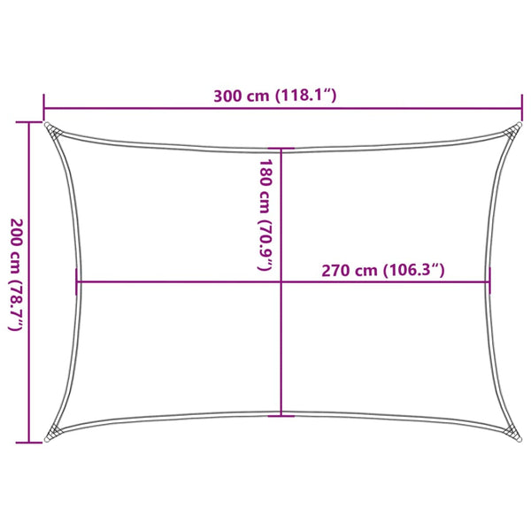 vidaXL HDPE Sun Shade Sail 160 g/m² Dark Green 2x3 m