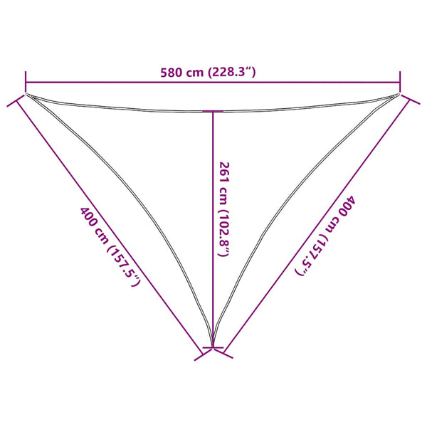 vidaXL Sun Shade Sail 160 g/m² Triangular Blue 4x4x5.8 m HDPE
