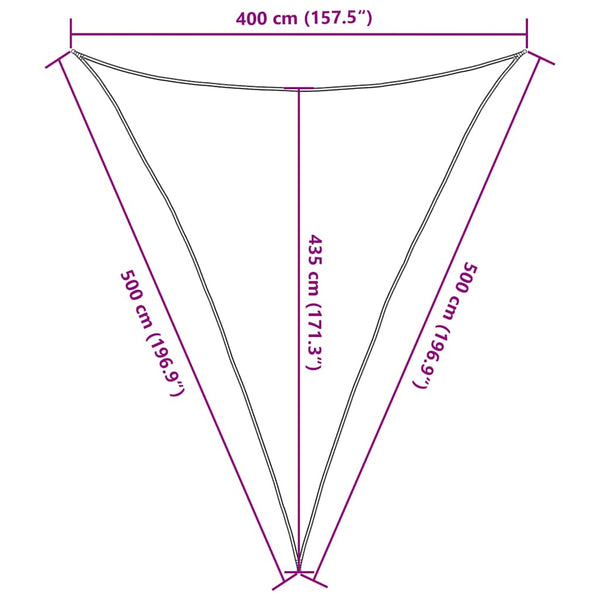 vidaXL HDPE Sun Shade Sail 160 g/m² Triangular Blue 4x5x5 m