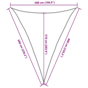 vidaXL Sun Shade Sail 160 g/m² Triangular Blue 5x6x6 m HDPE