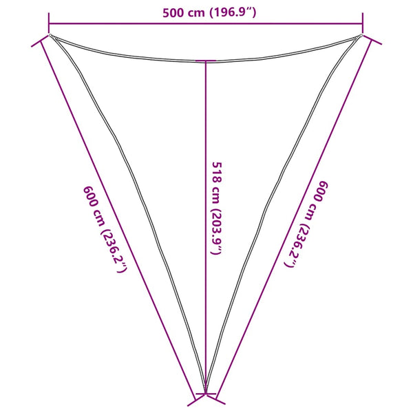 vidaXL Sun Shade Sail 160 g/m² Triangular Blue 5x6x6 m HDPE
