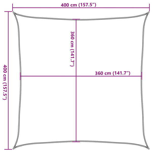 vidaXL Shade Sail 160 gsm Square Orange 4x4 m HDPE
