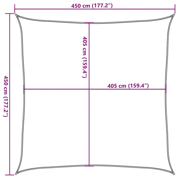 vidaXL Sun Shade Sail 160 g/m² Square Orange 4.5x4.5 m HDPE