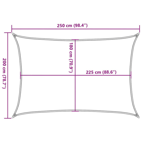 vidaXL HDPE Sun Shade Sail 160 g/m² Orange 2x2.5 m