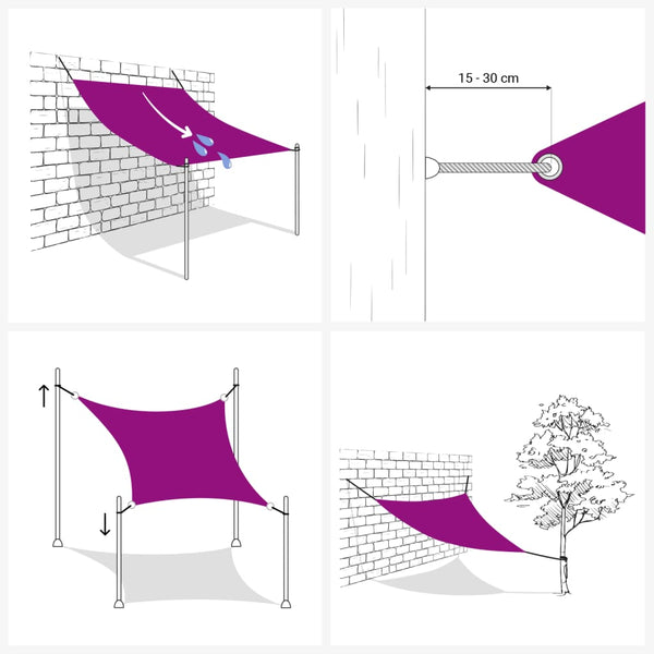 vidaXL Sun Shade Sail 160 g/m² Orange 2.5x3 m HDPE