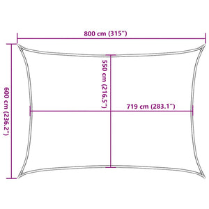 Sonnensegel 160 g/m² Rechteckig Orange 6x8 m HDPE