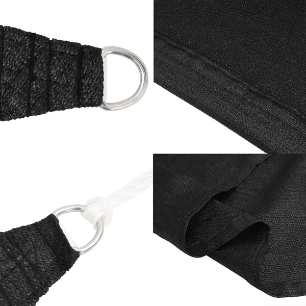 vidaXL Shade Sail 160 g/m² Black 2.5x2.5x3.5 m HDPE