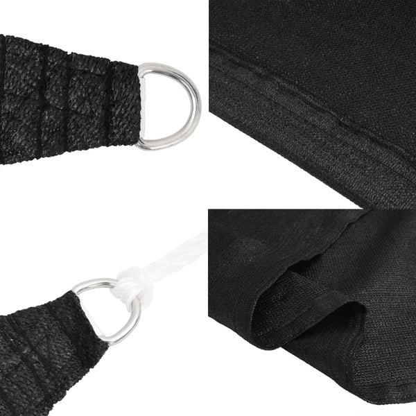 vidaXL Sun Shade Sail 160 g/m² Black 3.5x3.5x4.9 m HDPE