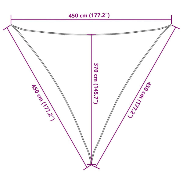 vidaXL Sun Shade Sail 160 g/m² Black 4.5x4.5x4.5 m HDPE