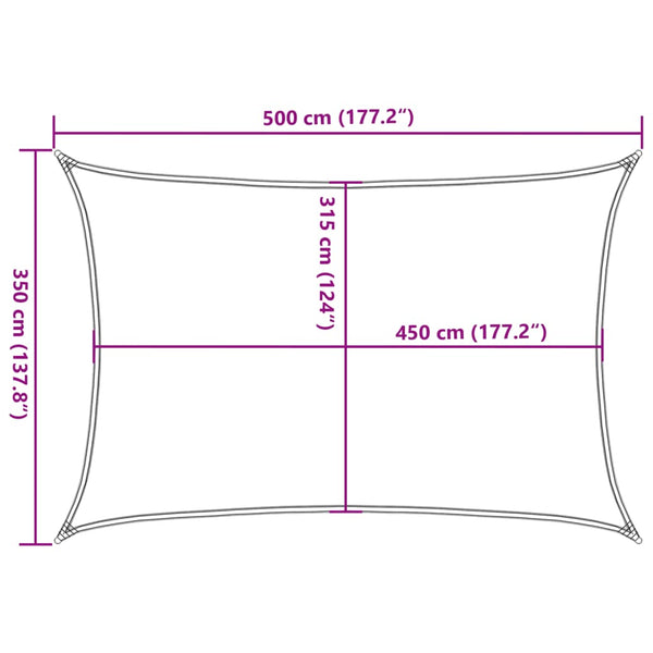 vidaXL Sun Shade Sail 160 g/m² Brown 3.5x5 m HDPE