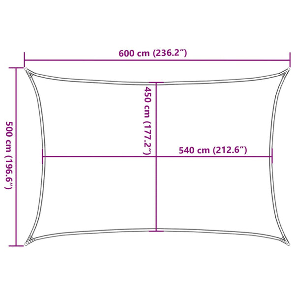 vidaXL Sun Shade Sail 160 g/m² Brown 5x6 m HDPE